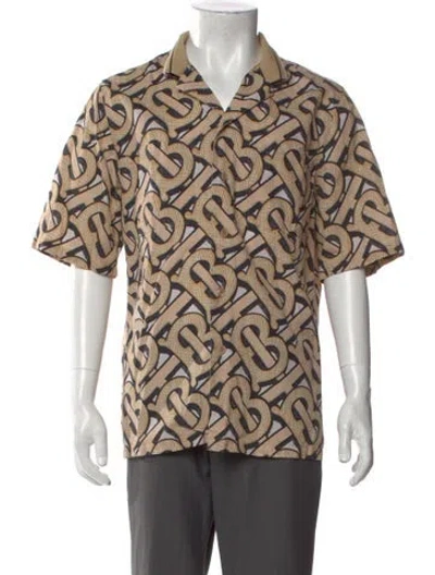 Pre-owned Burberry Tb Monogram Printed Shirt In Neutral
