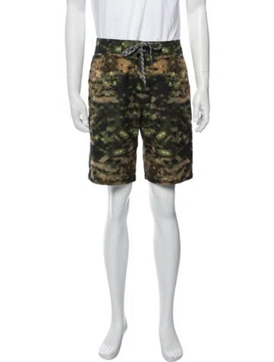 Pre-owned Burberry Tb Monogram Printed Swim Trunks In Green