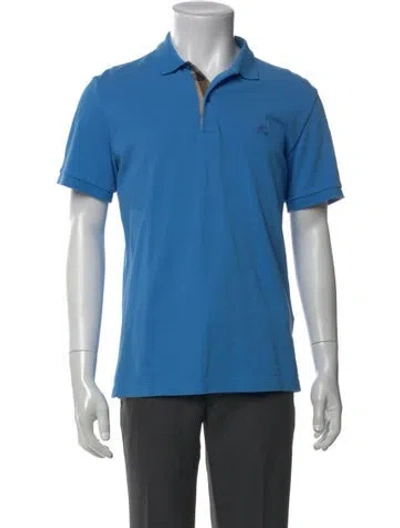 Pre-owned Burberry Tb Monogram Short Sleeve Shirt In Blue