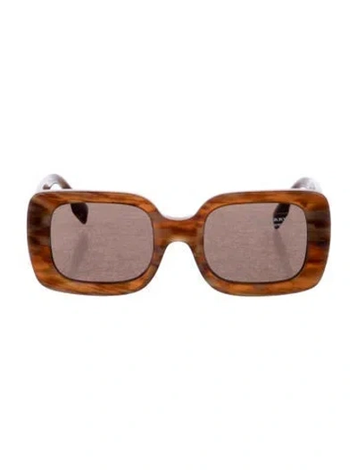Pre-owned Burberry Tb Monogram Square Sunglasses In Brown