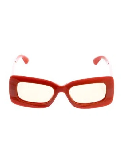 Pre-owned Burberry Tb Monogram Square Sunglasses In Orange