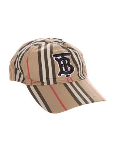 Pre-owned Burberry Tb Monogram Vintage Check Baseball Cap In Neutral