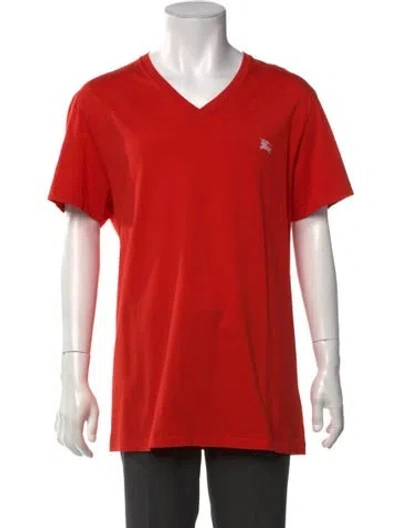 Pre-owned Burberry Tb Monogram V-neck T-shirt In Orange