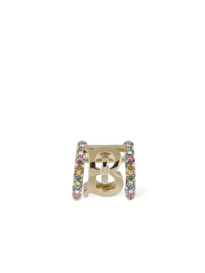 Burberry Tb Pave Logo Earcuff In Gold