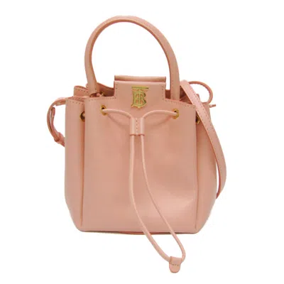 Pre-owned Burberry Tb Pink Leather Shoulder Bag ()