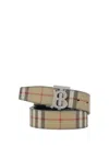Burberry Archivio Check Reversible Belt In Archive Beige/silver