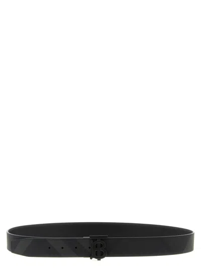Burberry Tb Reversible Belt In Black