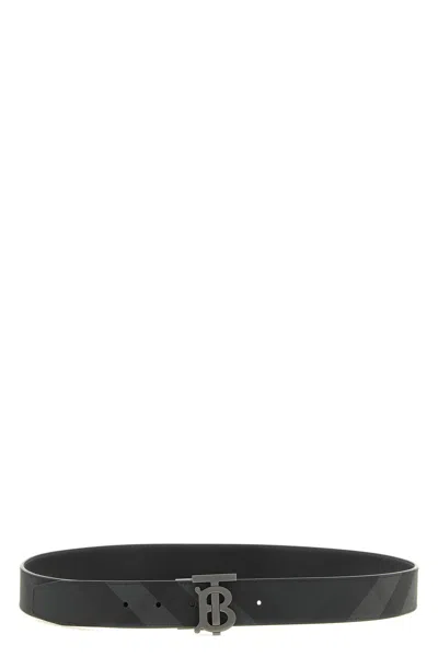 Burberry 'tb' Reversible Belt In Black