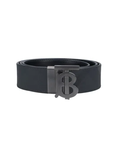 Burberry Tb Reversible Belt In Blue