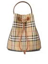 Burberry Small Tb Vintage Check Bucket Bag In Beige