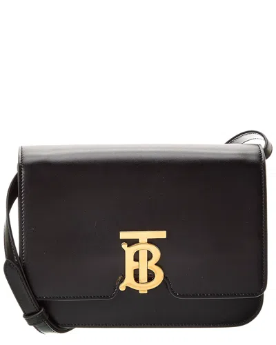 Burberry Tb Small Leather Shoulder Bag (authentic ) In Black