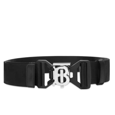 Pre-owned Burberry Tb Sport Clip Belt Nylon Size 95cm Large In Black