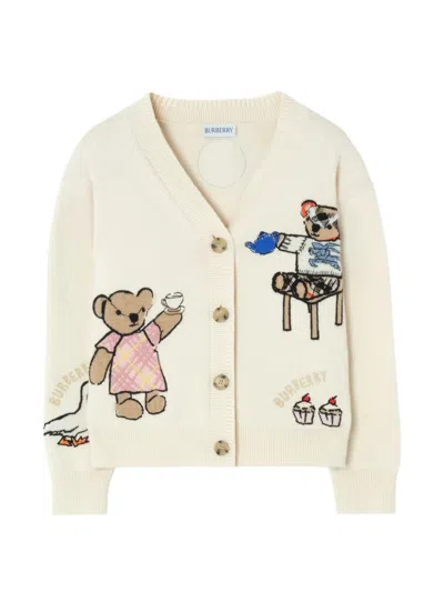 Burberry Kids' Thomas Bear Cotton-blend Cardigan In Neutral