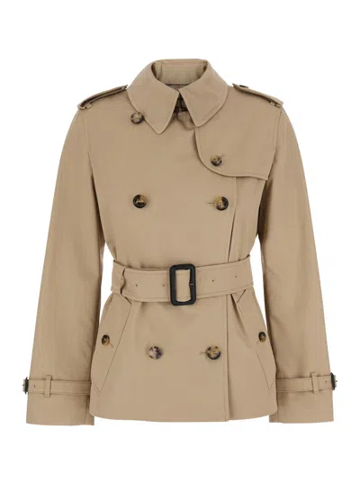 Burberry Tech Fabric Zip-front Piped Pocket Jacket With High Collar In Brown