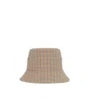 Burberry Technical Check Bucket Hat In Nude