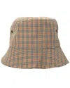 Burberry Technical Cotton Check Bucket Hat (authentic Pre-loved) In Neutral