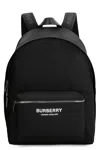 Burberry Men Black Backpack With Two Adjustable Shoulder Straps With Logo Lettering And Logoletterin