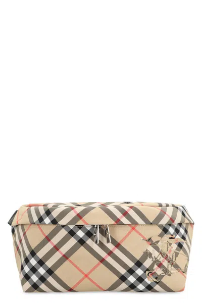 Burberry Men's Check Belt Bag In Beige