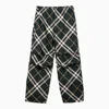 Burberry Men's Check Pattern Trousers With Elastic Waist And Drawstring