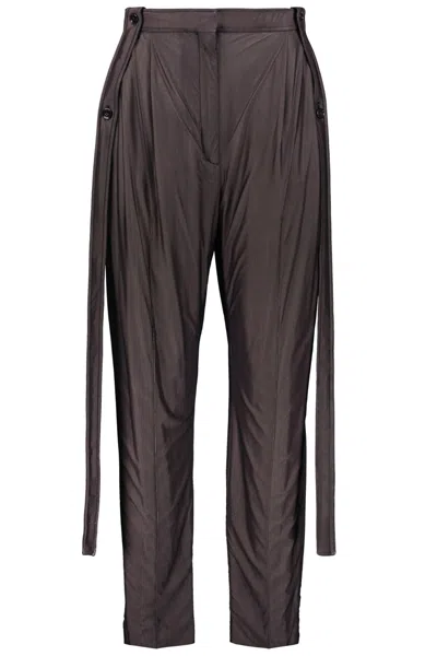 Burberry Technical Fabric Pants In Brown