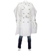 Burberry Technical Faille Reconstructed Double-breasted Cape Detail Trench Coat In Optic White