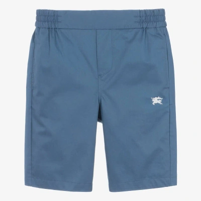 Burberry Teen Boys Blue Ekd Cotton Shorts