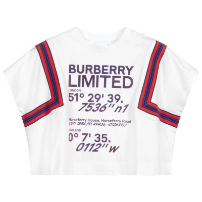 Burberry Teen Girls White Logo T-shirt