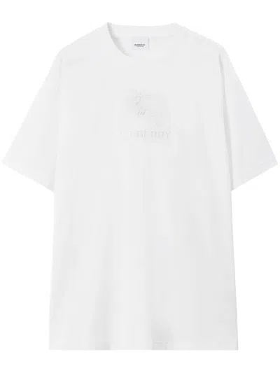 Burberry Tempah T-shirt With Embroidered Ekd In White