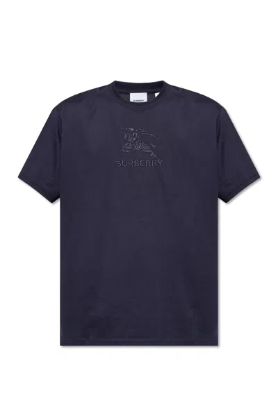 Burberry Tempah T-shirt With Logo In Blue