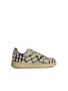Burberry Checkered Print Low-top Sneakers In Beige