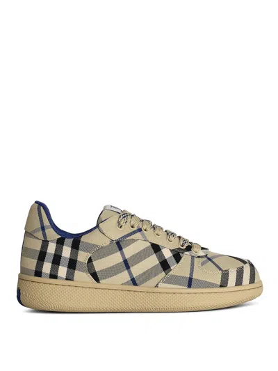 Burberry Man Sneakers Beige Size 9 Textile Fibers In Neutral