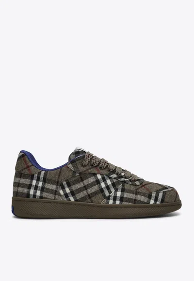 BURBERRY TERRACE CHECK-PATTERN SNEAKERS