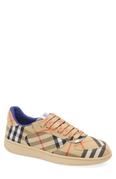 Burberry Checkered Low-top Padded Collar Sneakers In Sandipcheck