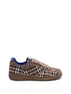 Burberry Checked Terrace Lace-up Sneakers In Brown
