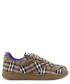 Burberry Checked Terrace Lace-up Sneakers In Brown