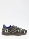 Burberry Terrace Check Sneakers In Green