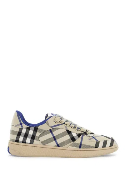 Burberry Terrace Check Sneakers In Grey