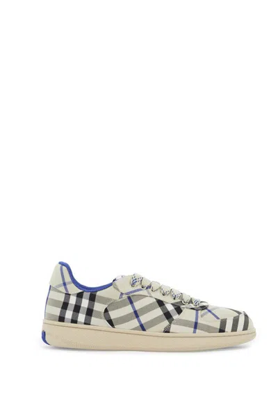 Burberry Terrace Check Sneakers In Grey