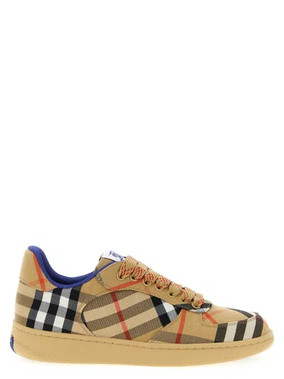 Burberry Terrace Check Sneakers Multicolor In Sand Ip Check