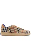Burberry Checkered Low-top Padded Collar Sneakers In Neutrals