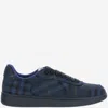 Burberry Plaid-pattern Sneakers With Textured Rubber Sole In Red