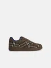 Burberry 'terrace' Green Polyester Blend Sneakers In Beige