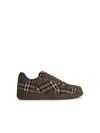 Burberry Checked Terrace Lace-up Sneakers In Beige