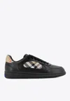 Burberry Indigo Blue Leather And Check Sneaker Terrace