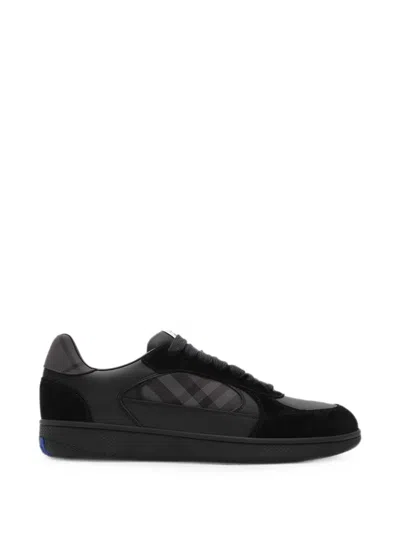 Burberry Men New Terrace Sneakers Black In Animal Print
