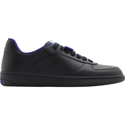 Burberry Terrace Leather Sneakers In Black