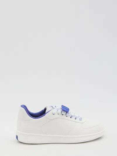 Burberry Terrace Leather Sneakers In White