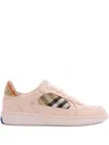 Burberry London Leather And Check Terrace Women S Sneakers In Pink