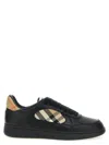 Burberry Leather And Check Terrace Sneakers​ In Black