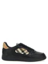 Burberry Leather And Check Terrace Sneakers​ In Black